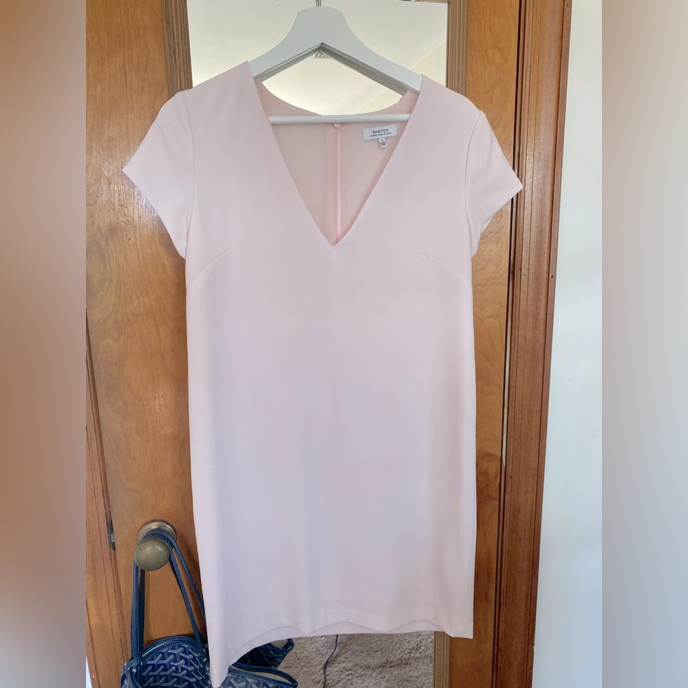 Aritzia Babaton Jameson Shift Dress in Light Pink